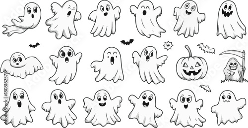 set of halloween monsters