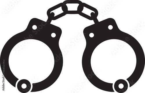 Handcuffed icons vector and Silhouette of handcuffs art collections
