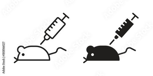 Animal testing icon symbols. app and web UI solid and line icon, EPS10