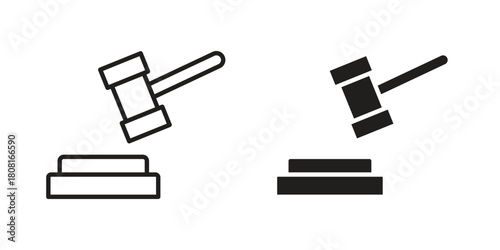 Auction icon symbols. app and web UI solid and line icon, EPS10