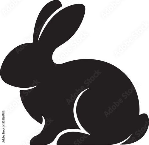 rabbit head peeking logo silhouette vector art illustratio