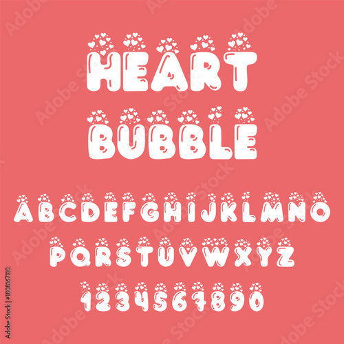 Heart Bubble Font features cute, rounded bubble letters with heart accents—perfect for Valentine’s Day designs, wedding invitations, romantic cards, and all love-themed projects.