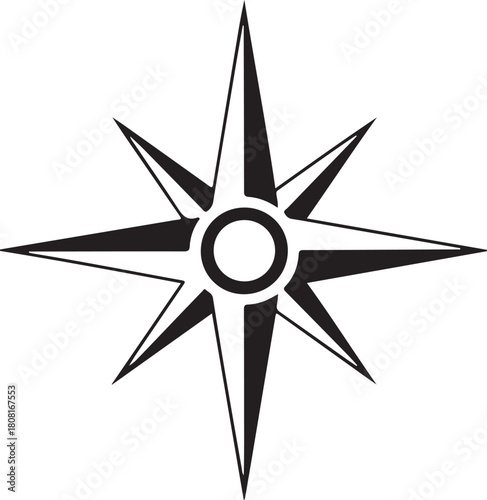 Compass Icon Flat Graphic Design