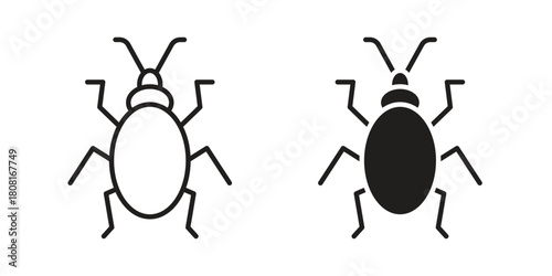 Bedbug icon symbols. app and web UI solid and line icon, EPS10