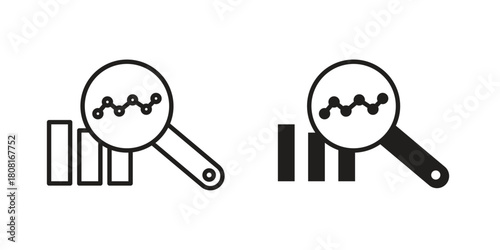 Benchmarking icon symbols. app and web UI solid and line icon, EPS10