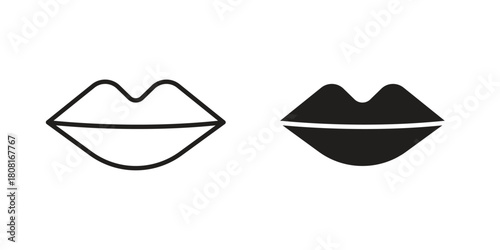 Big lips icon symbols. app and web UI solid and line icon, EPS10