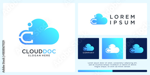Cloud doc logo design template