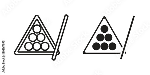 billiards icon symbols. app and web UI solid and line icon, EPS10