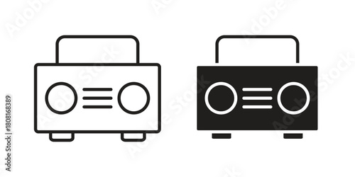 Boombox icon symbols. app and web UI solid and line icon, EPS10