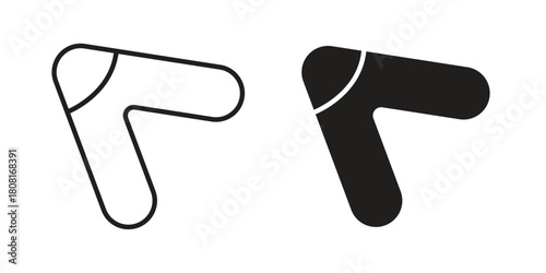 Boomerang icon symbols. app and web UI solid and line icon, EPS10