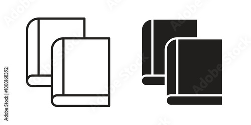 Books icon symbols. app and web UI solid and line icon, EPS10
