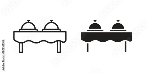 Buffet icon symbols. app and web UI solid and line icon, EPS10