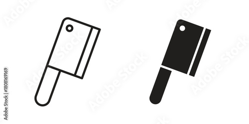 Butcher knife icon symbols. app and web UI solid and line icon, EPS10