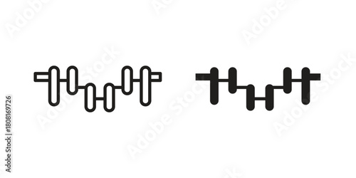 Car crankshaft icon symbols. app and web UI solid and line icon, EPS10