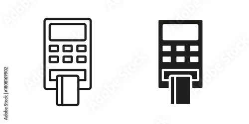 Card machine icon symbols. app and web UI solid and line icon, EPS10