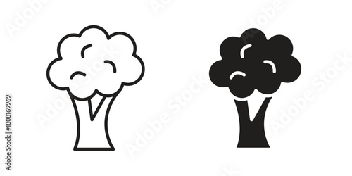Cauliflower icon symbols. app and web UI solid and line icon, EPS10
