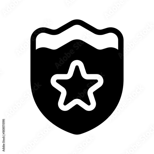 Police Badge Icon Vector Symbol Design Illustration