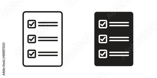 Checklist icon symbols. app and web UI solid and line icon, EPS10