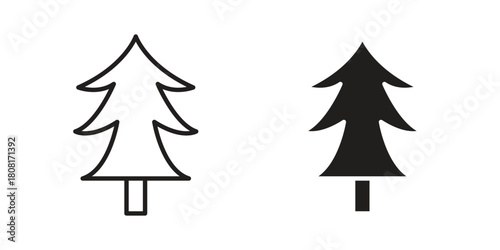 Christmas tree icon symbols. app and web UI solid and line icon, EPS10