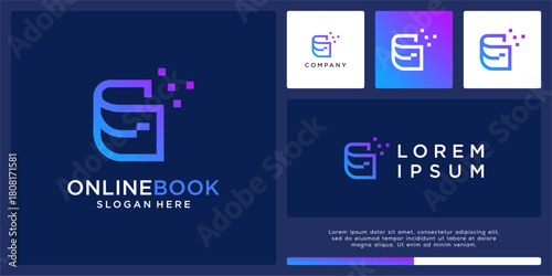 Online book logo design template