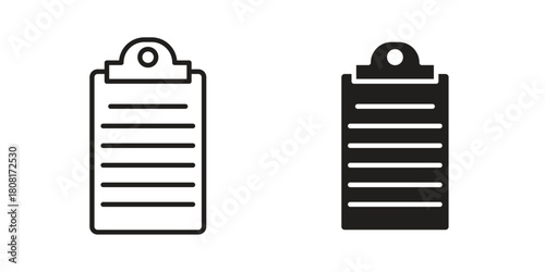 Clipboard icon symbols. app and web UI solid and line icon, EPS10