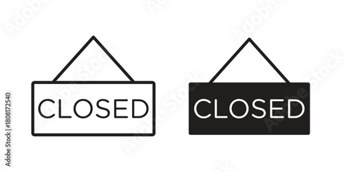 Closed icon symbols. app and web UI solid and line icon, EPS10