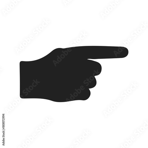 Pointing Right Finger Hand Sign Gesture Sillouette