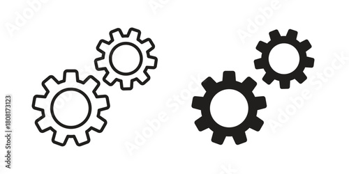 COGS icon symbols. app and web UI solid and line icon, EPS10