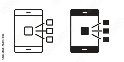Content curation icon symbols. app and web UI solid and line icon, EPS10