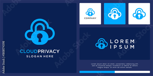 Cloud privacy logo design template