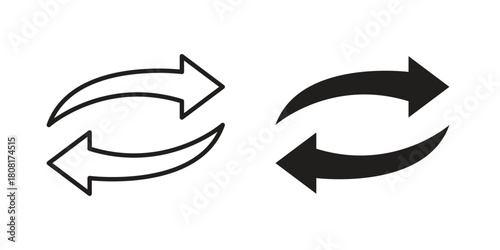Converter icon symbols. app and web UI solid and line icon, EPS10