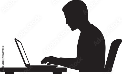 Working place at the table with a laptop. Flat work computer icon