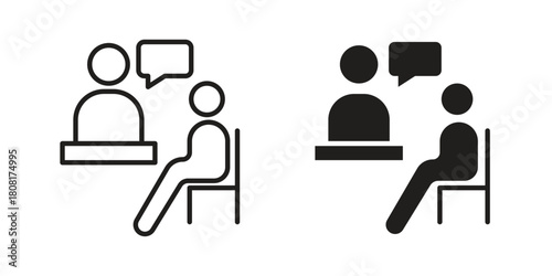 Counselling icon symbols. app and web UI solid and line icon, EPS10
