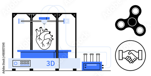 3D printing. 3D printing technology revolutionizing healthcare by creating human organ models, boosting manufacturing, and influencing industry solutions. Great for medical, innovation, technology