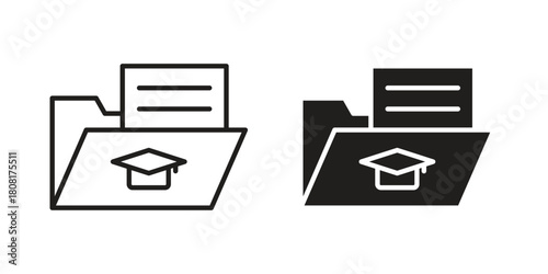Curriculum icon symbols. app and web UI solid and line icon, EPS10