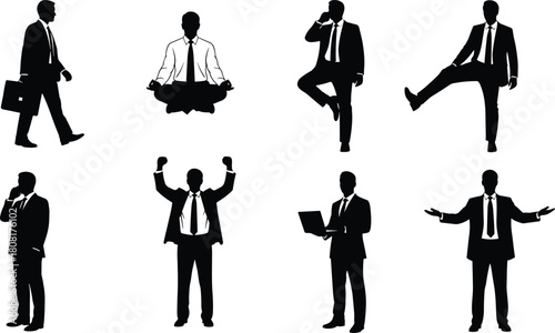 WebBusinessman silhouette collection showing diverse 
