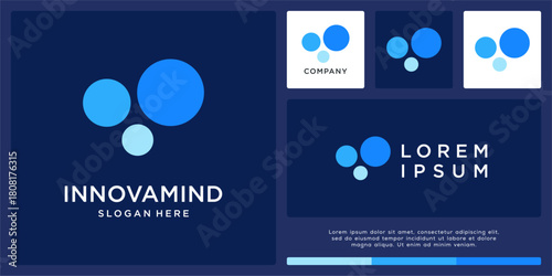 Innovation mind logo design abstract template
