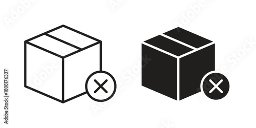 Delivery cancelled icon symbols. app and web UI solid and line icon, EPS10