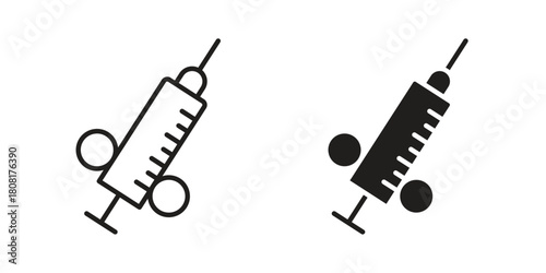 Dental needle icon symbols. app and web UI solid and line icon, EPS10