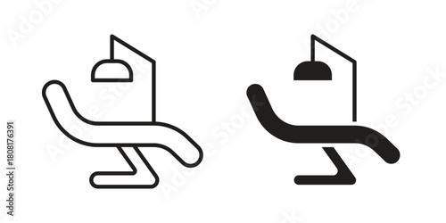 Dentist chair icon symbols. app and web UI solid and line icon, EPS10