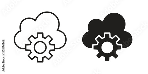 Devops icon symbols. app and web UI solid and line icon, EPS10