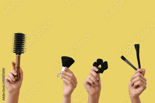 Female hands with different...