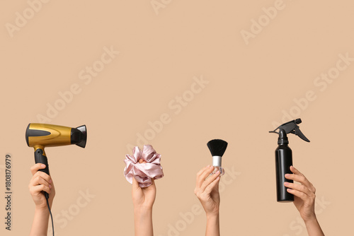 Female hands with different...