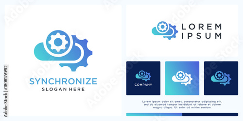 Synchronize cloud logo design template