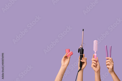 Female hands with different...