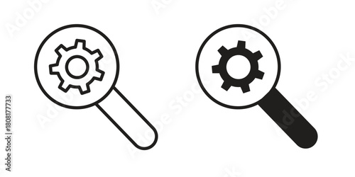 Due diligence icon symbols. app and web UI solid and line icon, EPS10