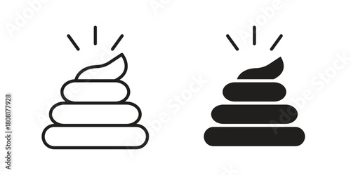 Dung icon symbols. app and web UI solid and line icon, EPS10