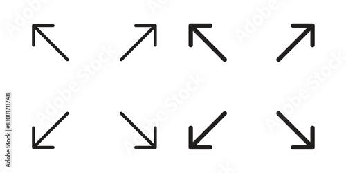 Expand arrows icon symbols. app and web UI solid and line icon, EPS10