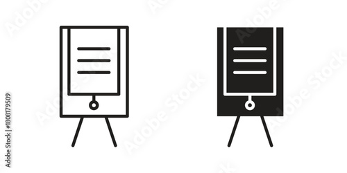 Flip chart icon symbols. app and web UI solid and line icon, EPS10