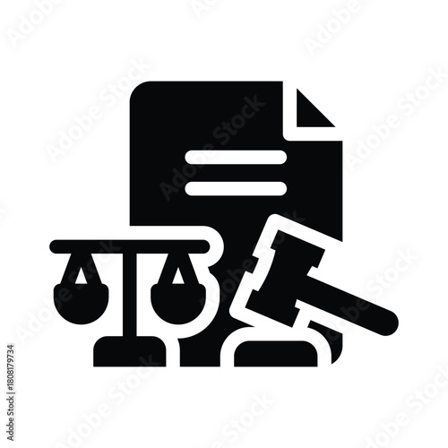legal system glyph icon illustration vector graphic.eps